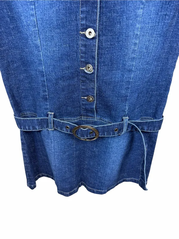 Baby Phat Y2K Vintage Denim Dress Western Belted Mini Iconic Trendy Size L - Image 8