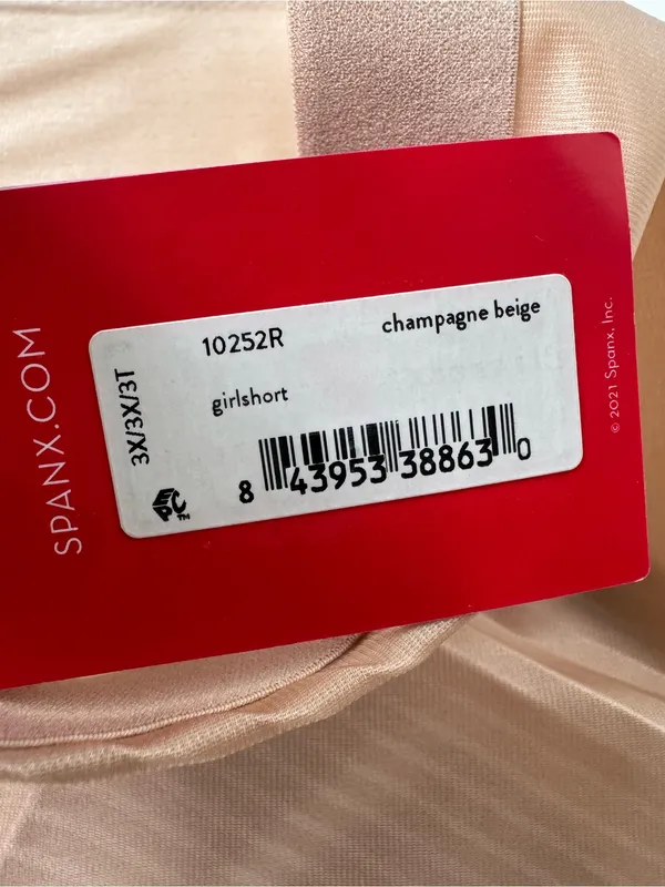 NWT Spanx Invisible Shaping Control Girl Short in Champagne Beige Size 3X - Image 9