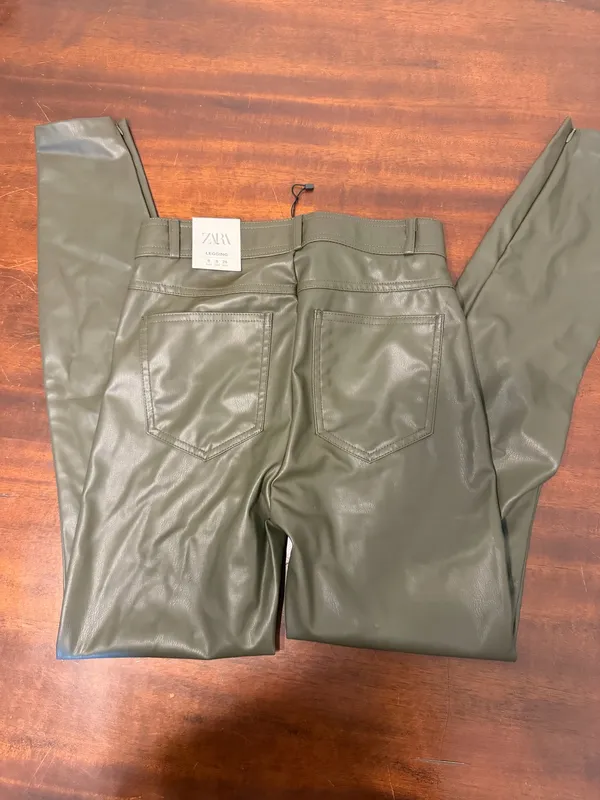 Women’s ZARA Leather Faux Pants small new with tags - Image 4
