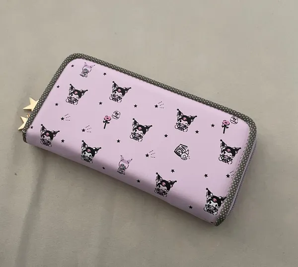 Kuromi Zipper Long Wallet Purple - Image 2