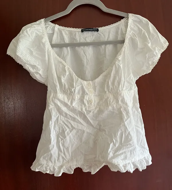 Brandy Melville White Babydoll Top - Image 2