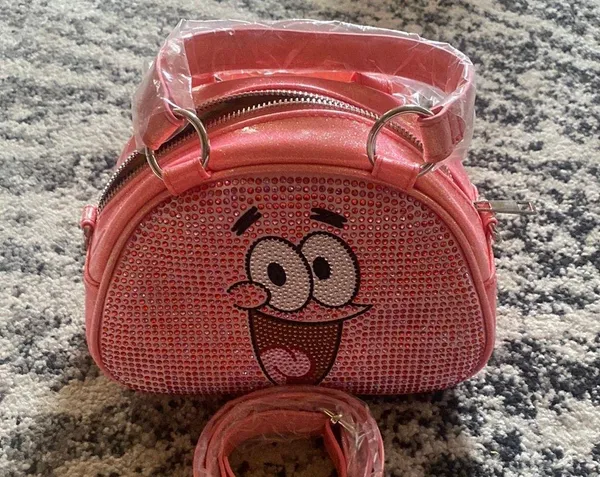 Dolls Kill x Spongebob Patrick Rhinestone Bowler Bag - Pink - Image 7