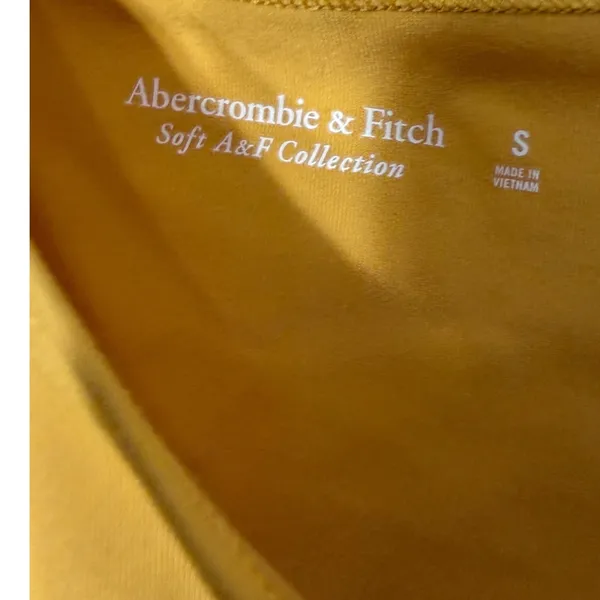 Abercrombie & Fitch Soft A&F Collection Mustard Yellow Cropped Tank Top Small - Image 3