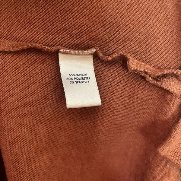 BKE Buckle Tunic Top Womens XL Orange Boho Button Detail Stretch Blouse - Image 7