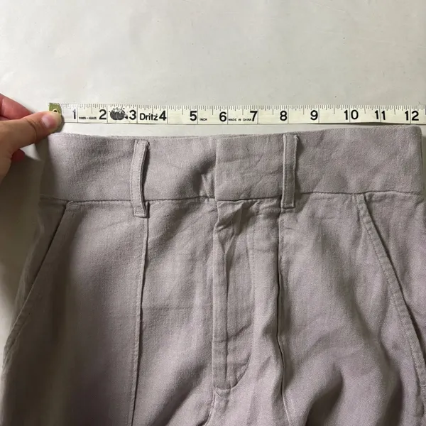 Abercrombie & Fitch Linen Blend Wide Leg Pants Taupe Mauve XS High Rise Trousers - Image 8