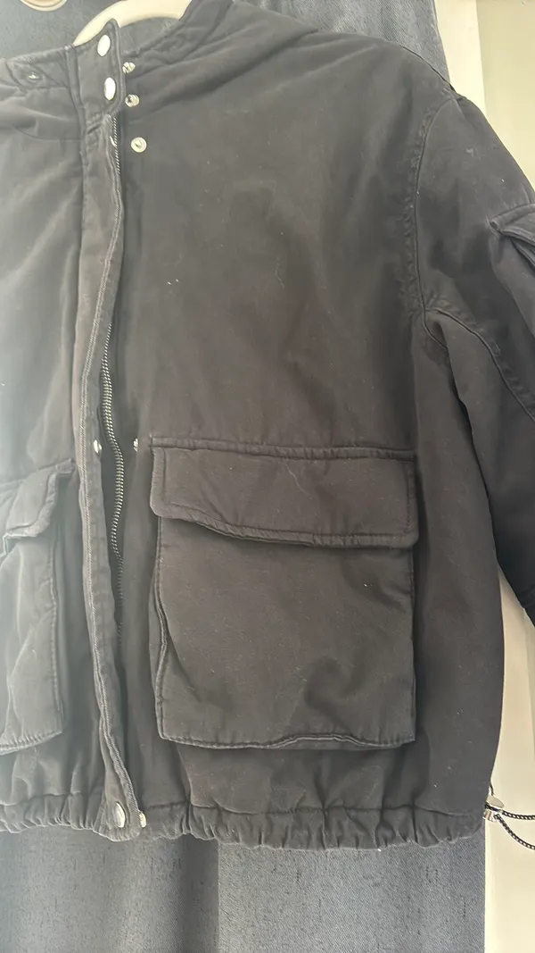 H&M Black Cargo Jacket - Image 4