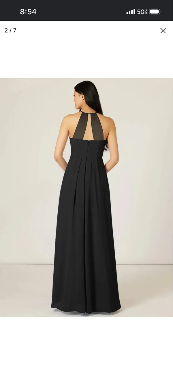 Azazie Bridesmaid Dress Black - Image 2