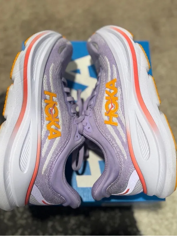 Hoka Women's Lavender Athletic Running Shoes with Orange Accents - Image 5