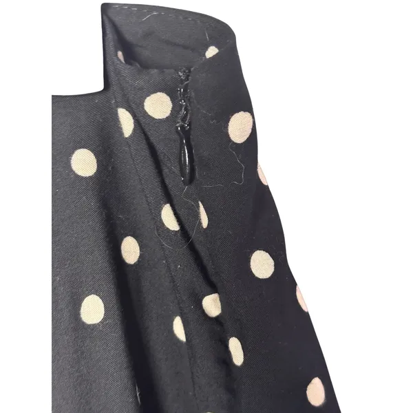 Anthropologie Ett Twa Wide Leg Pants 8 Black Polka Dot Floral Retro Boho - Image 3