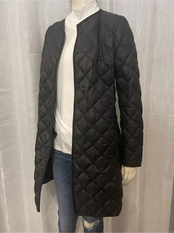 UNIQLO Ultra Light Down Compact Coat Black Size S Quilted Long Jacket Packable - Image 9