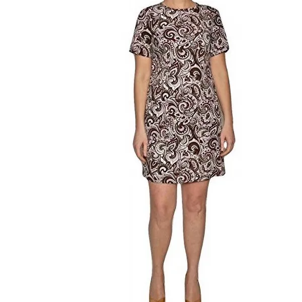 Michael‎ Kors Paisley Print Dress Women’s Size XS Short Sleeve A-Line Poly Crepe - Image 3