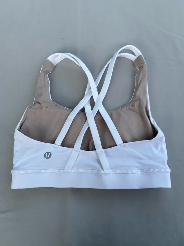 lululemon athletica Crossback Wireless Sports Bra White Beige Size 2 - Image 3