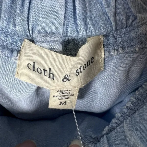 Anthropologie Cloth & Stone Frayed Edge Chambray Layered Mini‎ Skirt sz Medium - Image 5