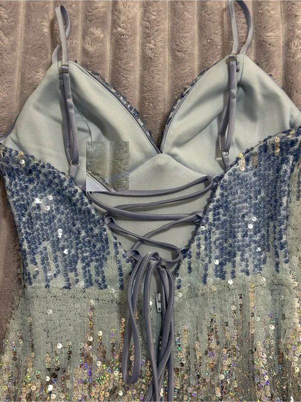 Violet Weekend Blue & Silver Sequin Maxi Dress — Girls’ Size 5/6 — NWT - Image 8