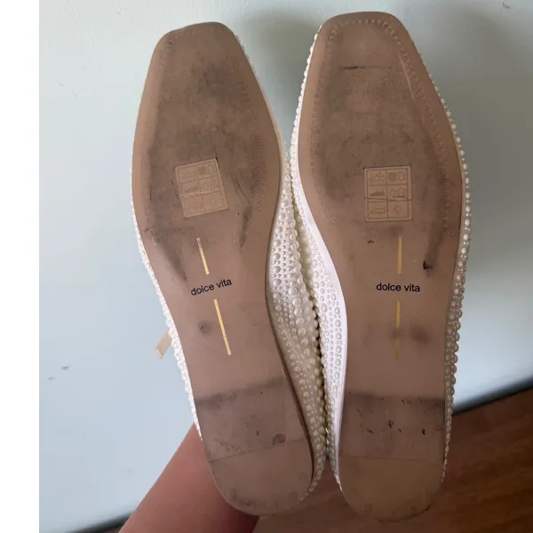 Dolce Vita 9.5 Womens Satin Reyes Pearl Strappy Mary Jane Ballet Flats - Image 12