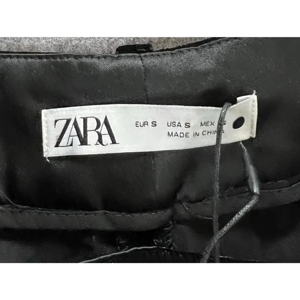 Zara Velvet Pants Womens S Black Straight Leg Luxurious Soft Trouser Retro Chic‎ - Image 11