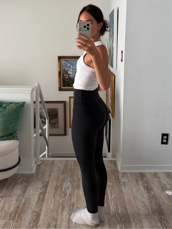 Aerie Black Ribbed Leggings - Image 3