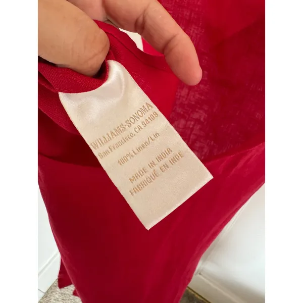 Williams Sonoma red‎ linen apron Red - Image 3