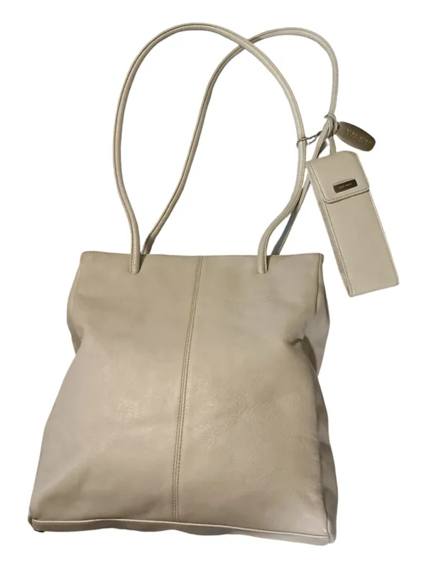 NWT Nine West Vintage Genuine Leather Tote Bag – Cream/Beige Shoulder Bag with Coin Purse - Image 2