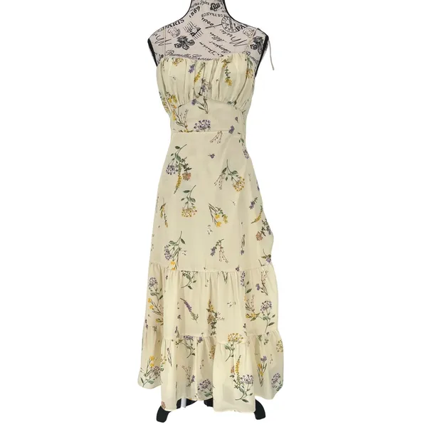 Showpo Wild Flowers Tie-Strap Cami Midi‎ Dress Size 4 Floral Y2K Garden Wedding - Image 2