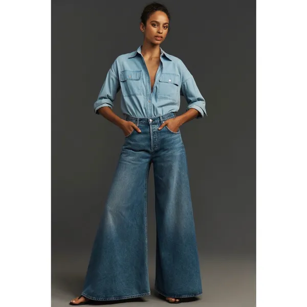 Citizens of Humanity Amari Ultra Wide Leg Jeans in Dweller Size 27 - Image 14