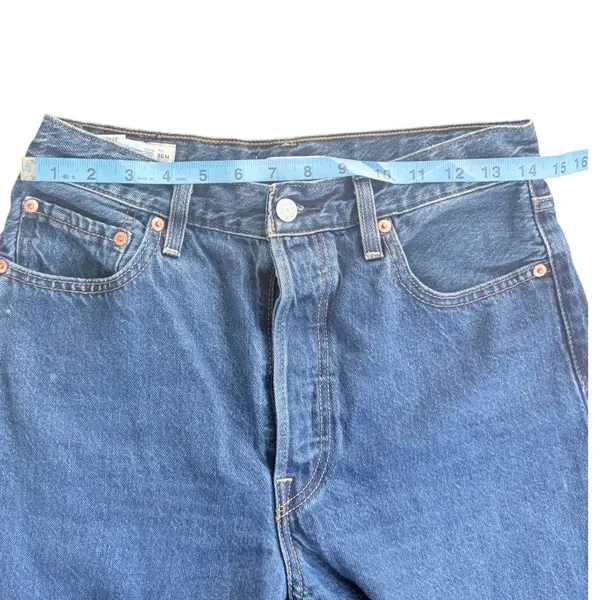Levis Premium Ribcage Straight Ankle Jeans Blue W29 L27 High Rise Button Fly - Image 7