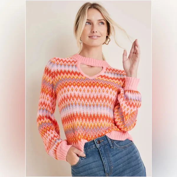 VENUS Bright Colors‎ Fair Isle Pattern Sweater - Image 2