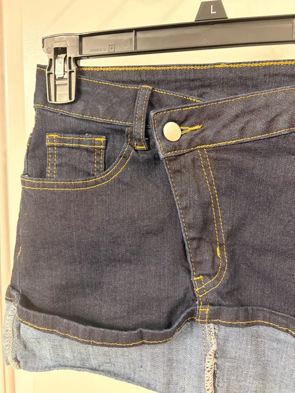 Shein Dark Denim Mini Skirt Blue - Image 5