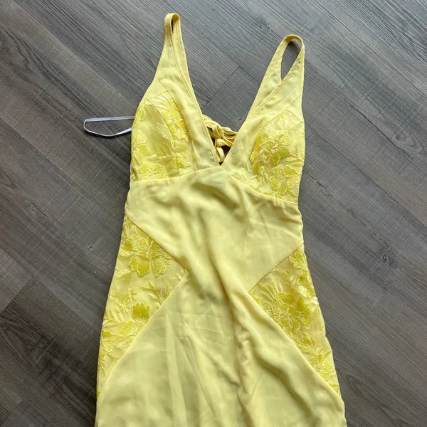 Lulus Julissa Light Yellow Embroidered Tie-Back Maxi Dress - Image 6