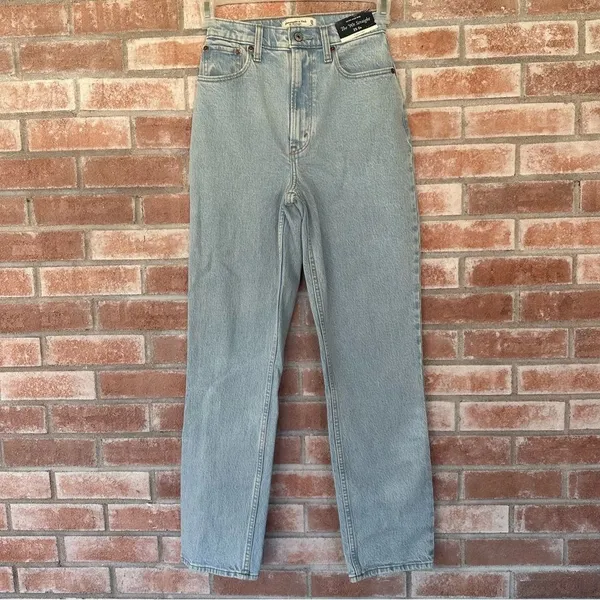 Abercrombie Fitch Curve Love Ultra High Rise 90s Straight Jeans Women’s 25 0 NEW - Image 2