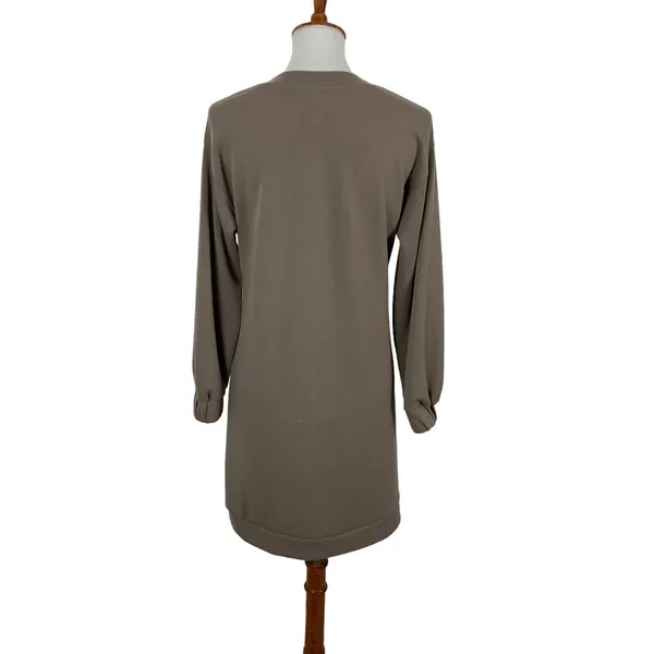 Magaschoni Brown Long Sleeve Dress‎ Medium Minimalist Soft Stretch - Image 3