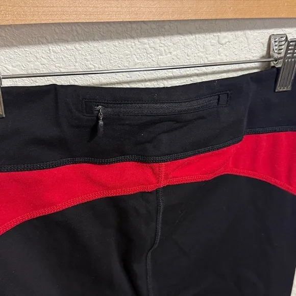 Lauren Ralph Lauren Womens Black Red Trim Activewear Cropped‎ Leggings Size M - Image 6