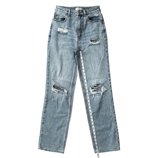 PacSun 90's Boyfriend High Rise Distressed Jeans Blue Size 26 - Image 8