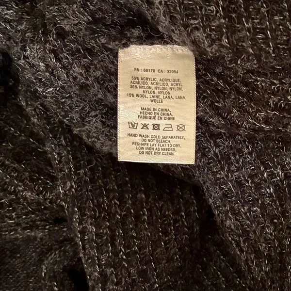 Anthropologie SLEEPING ON SNOW Primula Cocoon Cardigan Charcoal Gray Wool Large - Image 11