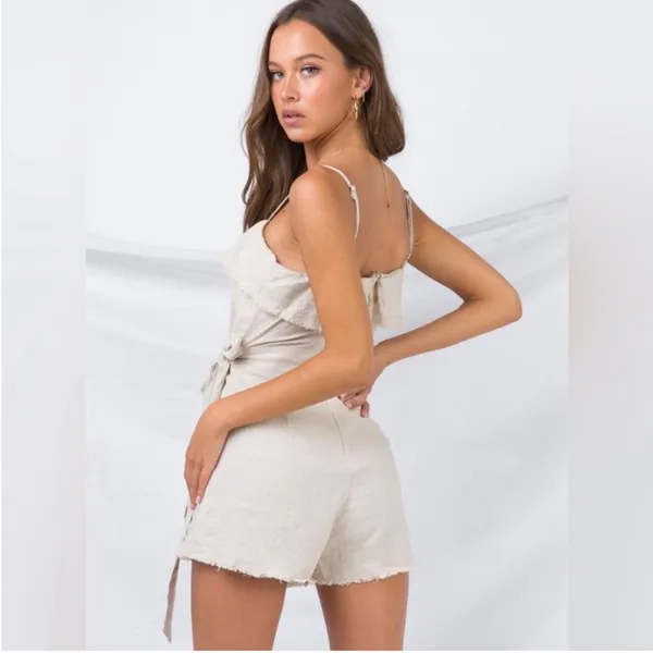 Princess Polly Rally Playsuit in Beige Size 10 New with tag - Image 4