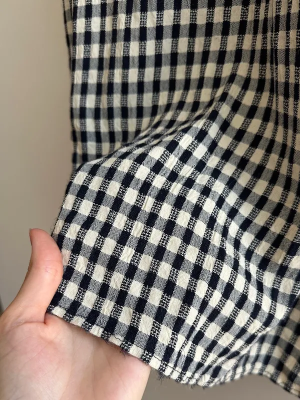 Panáche Vintage Gingham Print Belted Midi Dress, Black/Cream, Size 8 - Image 7