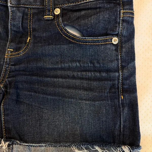 American Eagle Stretch Cut Off Denim Jean Shorts Size 0 inseam 4” Rise 6” - Image 9