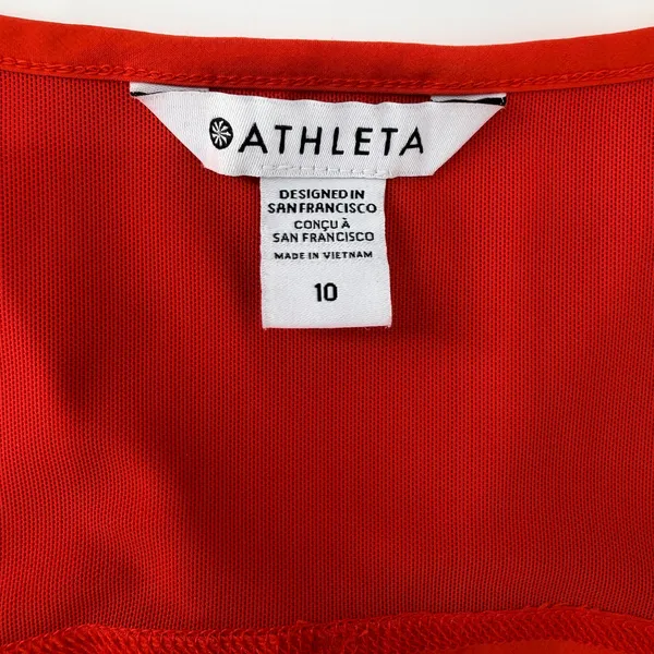 Athleta Orange Expedition Skort Dress Zip Front Travel Athletic Pockets Size 10 - Image 5