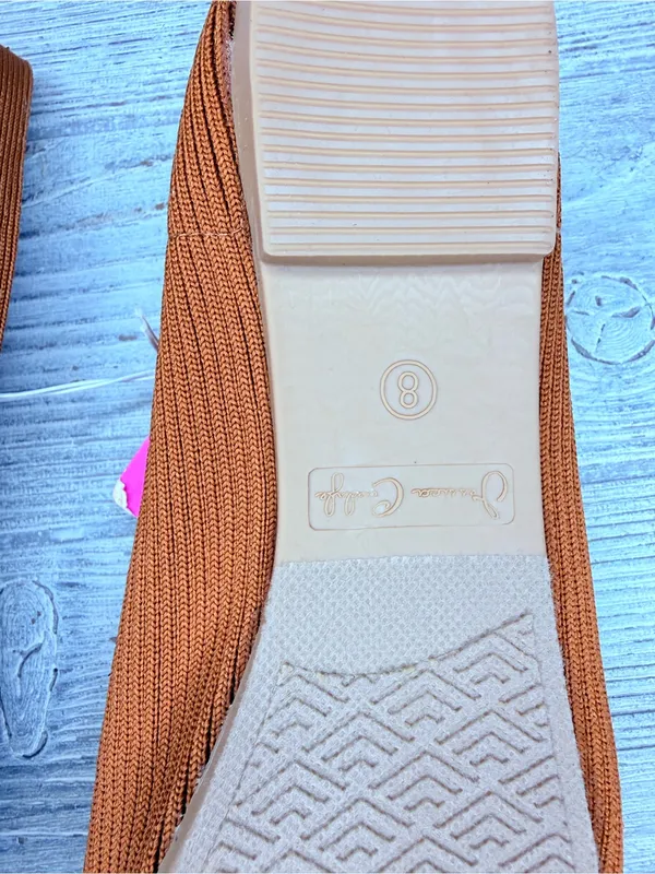 Nwt Jessica Carlyle pointed-toe ribbed knit ballet flat cognac slip ons size 8 - Image 8