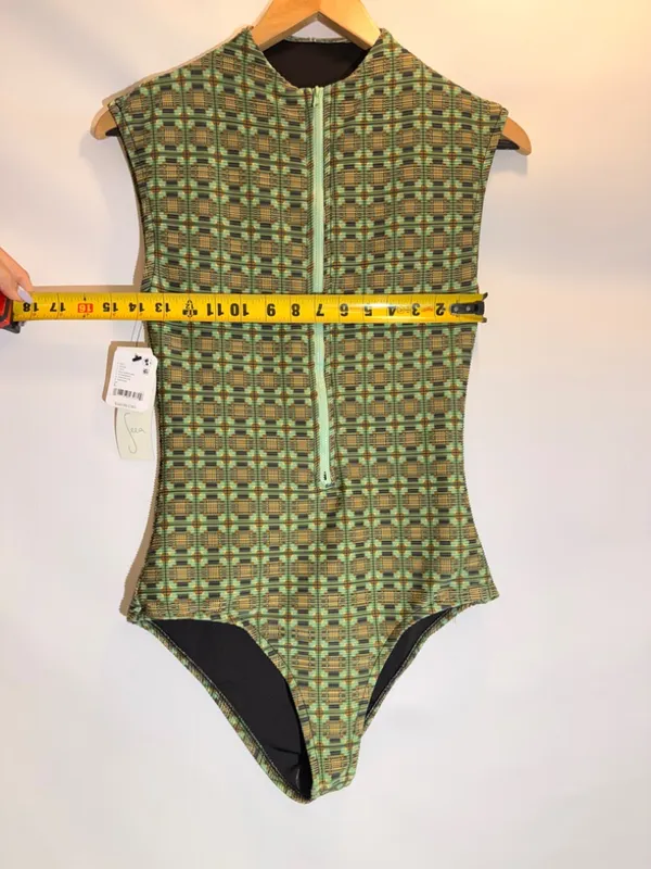 NWT Seea Regina Multicolor Zip Front High Neck One Piece Surf Suit Size L - Image 5