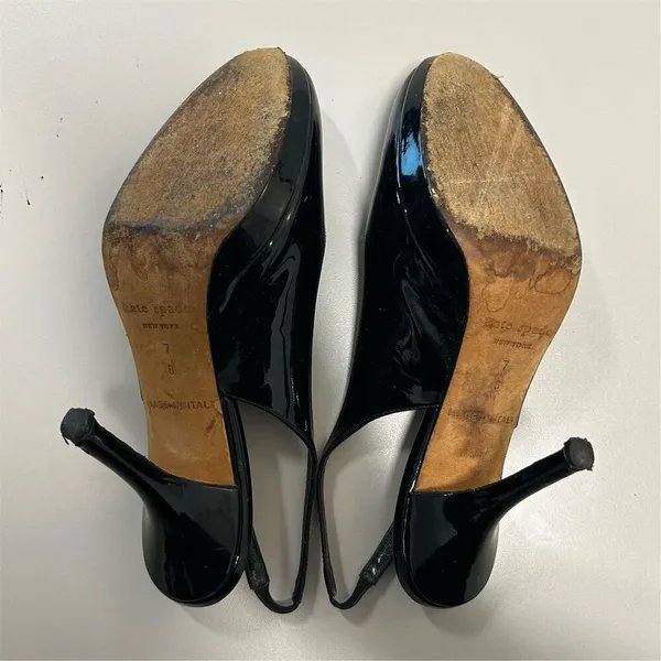 Kate Spade Women's Black‎ Patent Leather Slingback Pumps Size 7 - Image 8