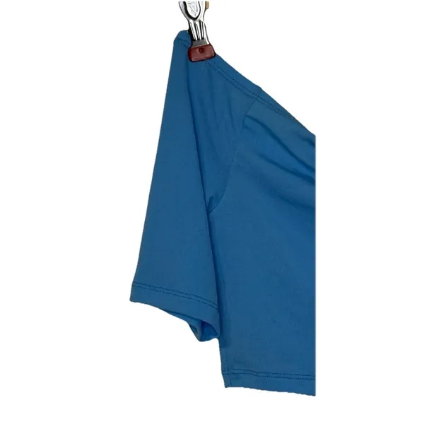Zara Women Top Cropped Short Sleeve Off‎ Shoulder Stretch Blue Size Medium NWT - Image 3