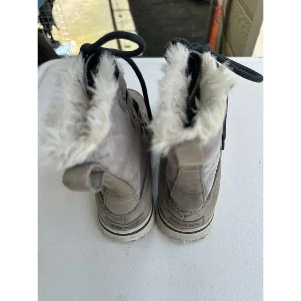 Sorel Cozy Joan Women's Gray Suede Faux Shearling Fur Lining Winter boots 5 - Image 3