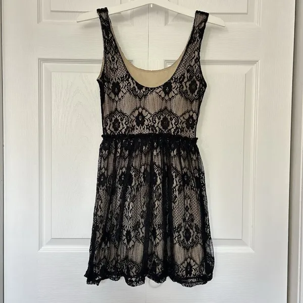 VTG Wet Seal‎ Mini Babydoll Womens Small Dark Fairy 90s Y2K Whimsigoth 2000s Tan - Image 2