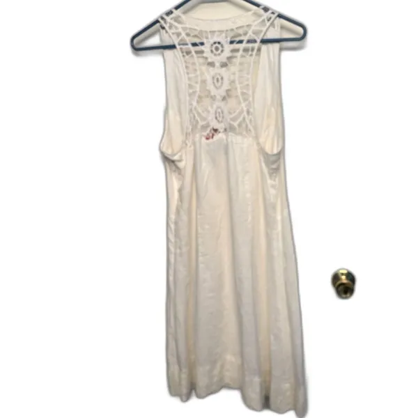 Cynthia Rowley Linen Dress White Lace Back Sleeveless Midi Dress NWT Size 14 - Image 5