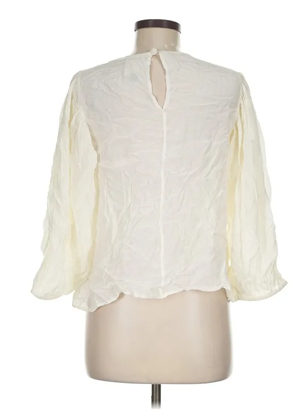 Farm Rio White Lace Crochet Puff Sleeve Blouse Top Size M Boho Romantic - Image 2
