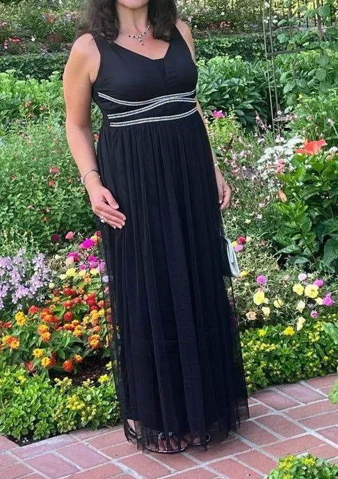 Maxi Long Black Dress Size M - Image 2