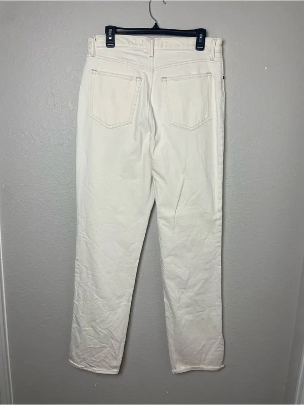 Abercrombie & Fitch 90’s Straight Ultra High Rise Off-White Jeans Size 31L - Image 8