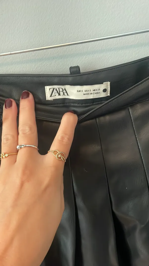 ZARA Black Leather Skort - Image 3