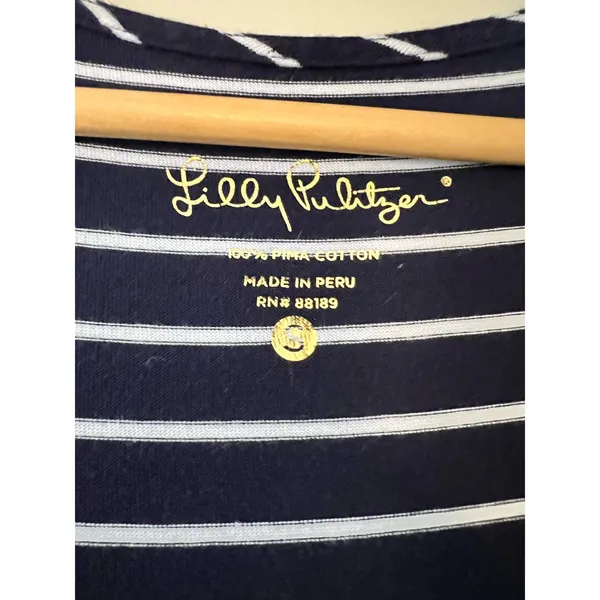 Lilly Pulitzer Jennalyn True Navy S Stripe‎ Swing Women’s Dress Tank - Image 3